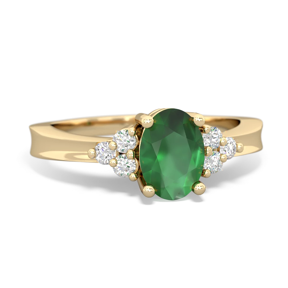 Emerald Simply Elegant 14K Yellow Gold ring R2113