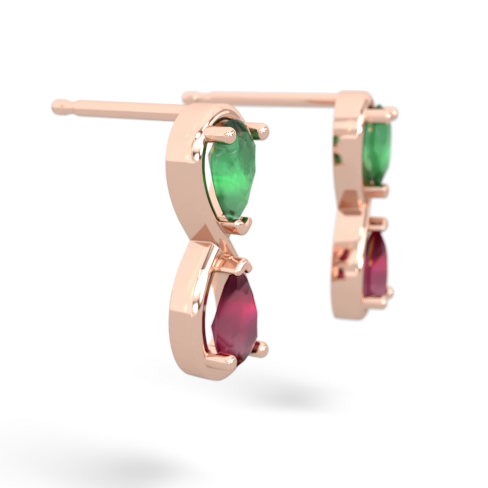 Emerald Infinity 14K Rose Gold earrings E5050