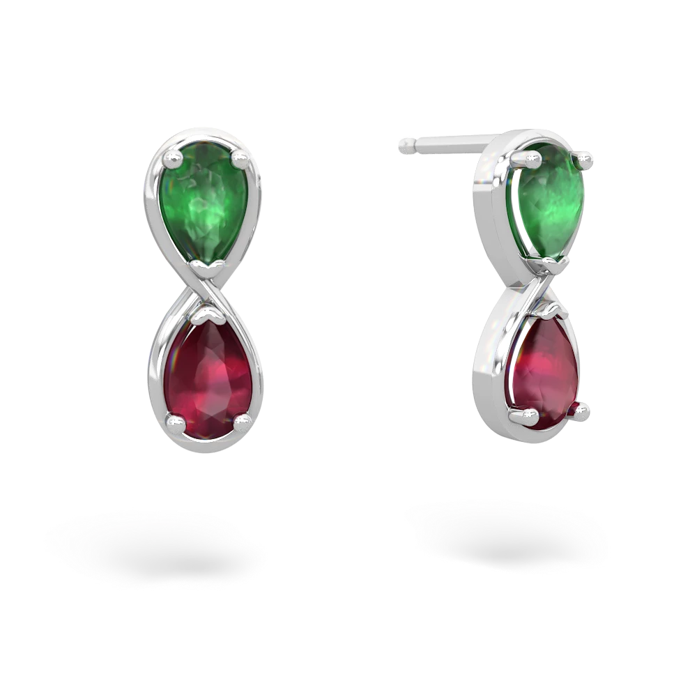 Emerald Infinity 14K White Gold earrings E5050