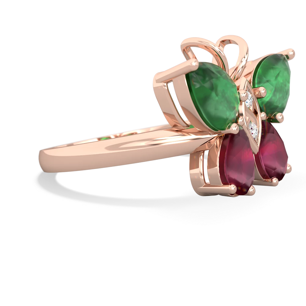 Emerald Butterfly 14K Rose Gold ring R2215