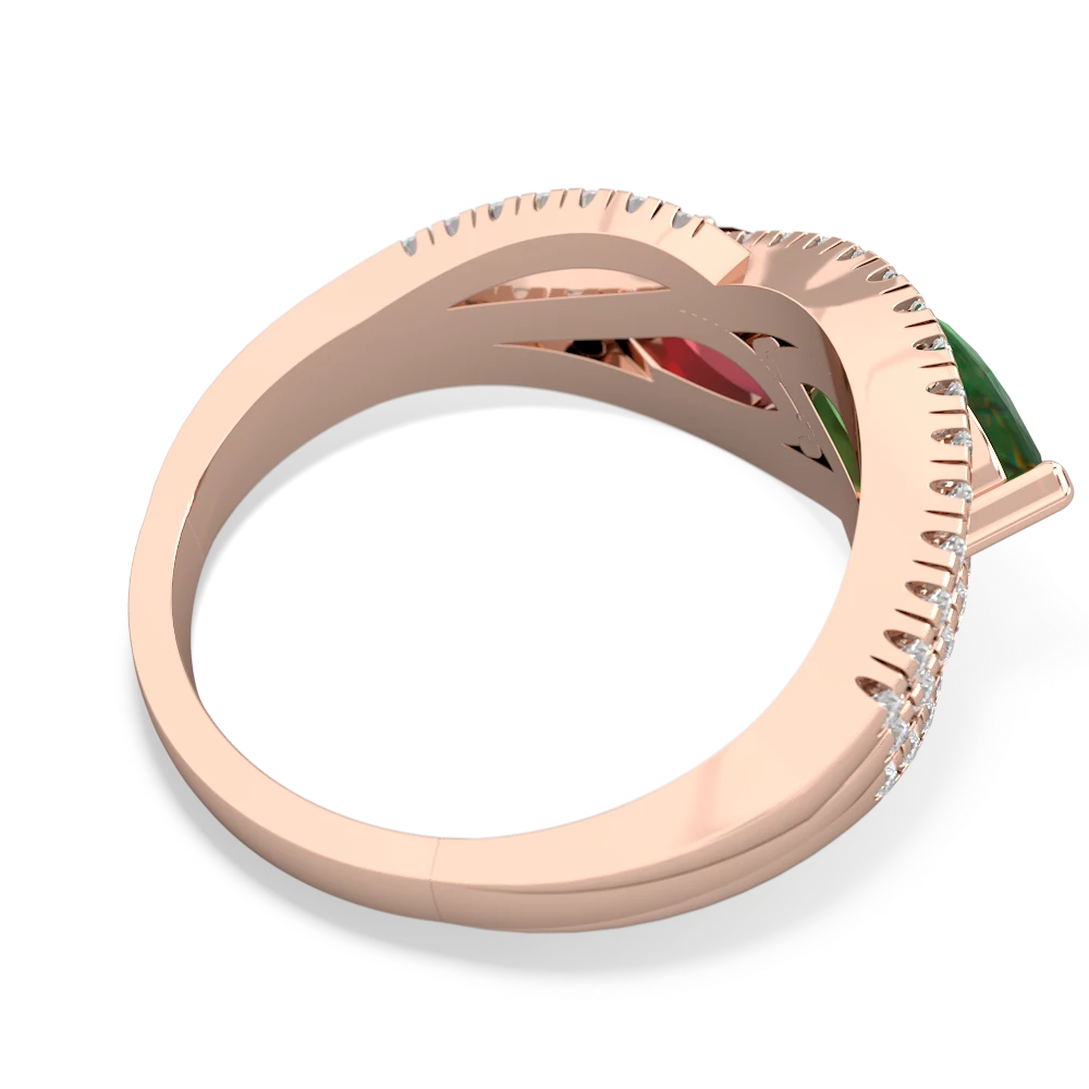 Emerald Diamond Rivers 14K Rose Gold ring R3070