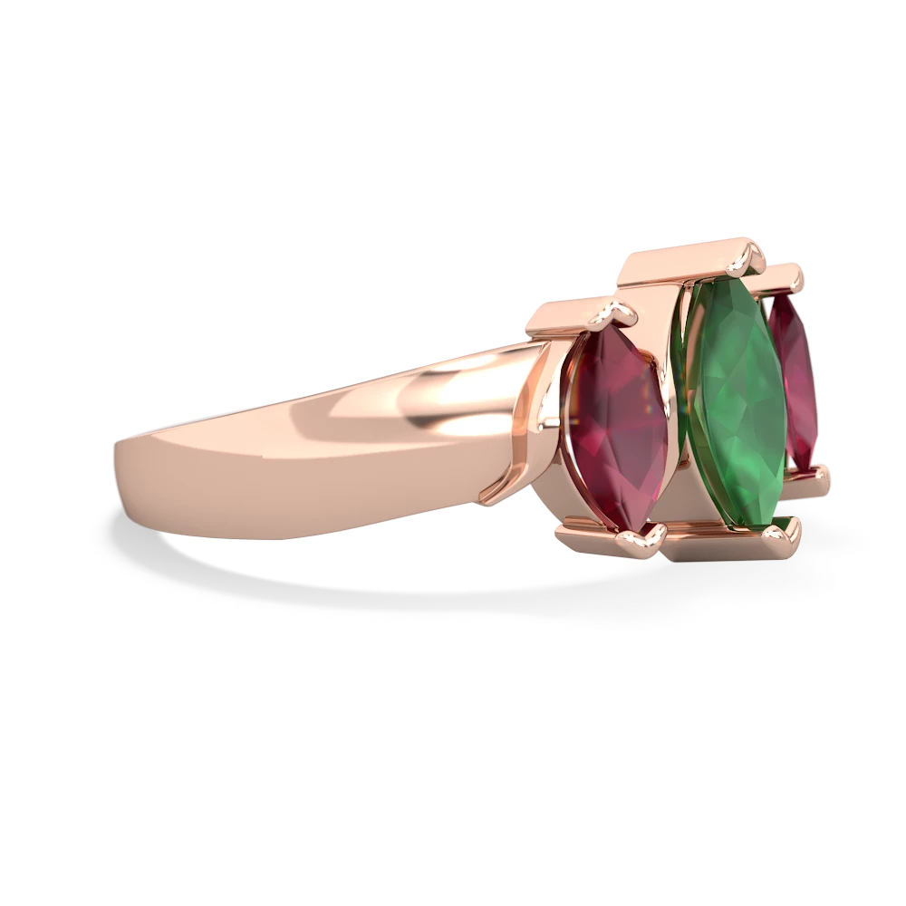 Emerald Three Peeks 14K Rose Gold ring R2433