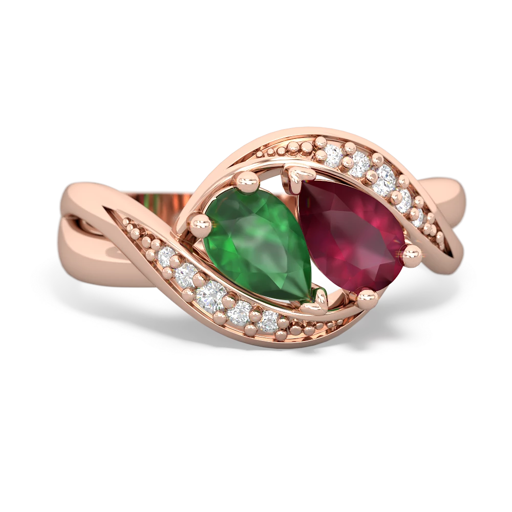 Emerald Summer Winds 14K Rose Gold ring R5342