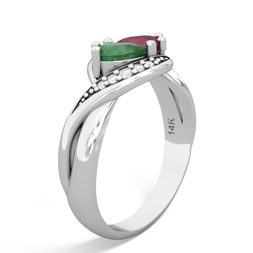 Emerald Summer Winds 14K White Gold ring R5342