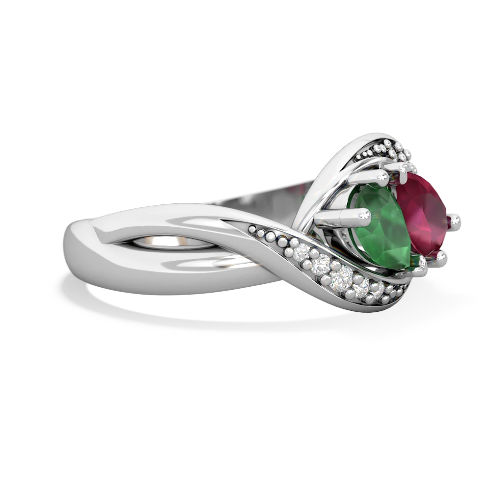 Emerald Summer Winds 14K White Gold ring R5342