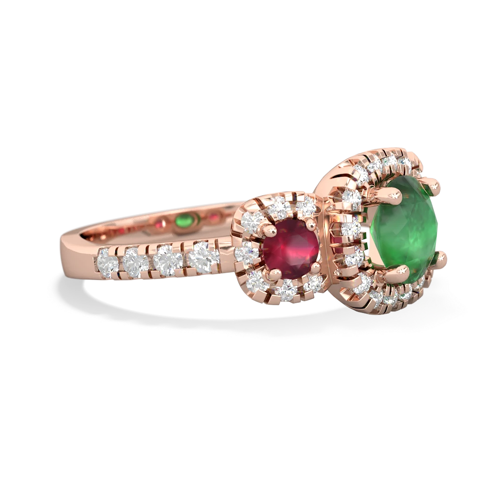 Emerald Regal Halo 14K Rose Gold ring R5350