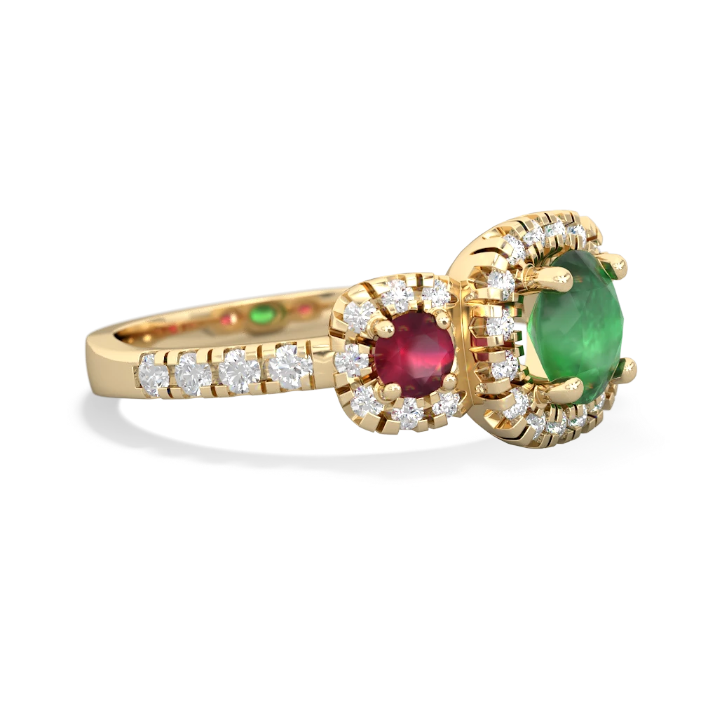 Emerald Regal Halo 14K Yellow Gold ring R5350