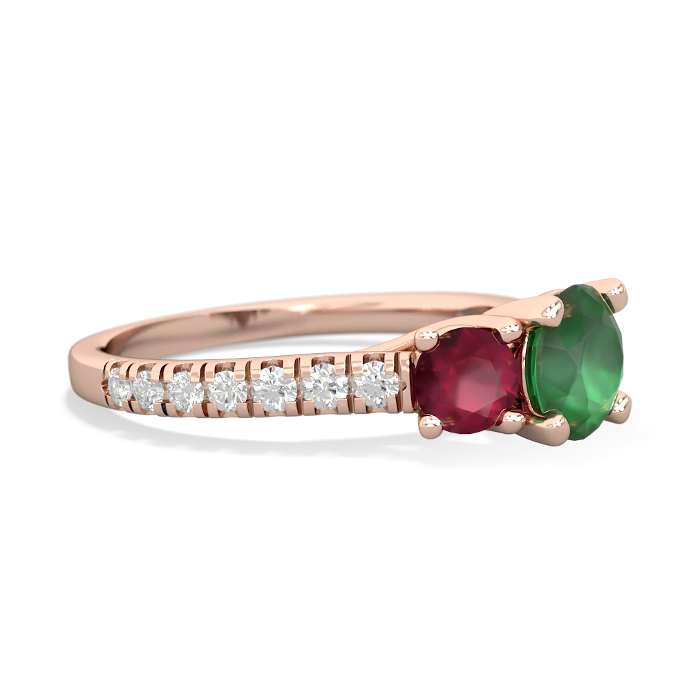 Emerald Pave Trellis 14K Rose Gold ring R5500