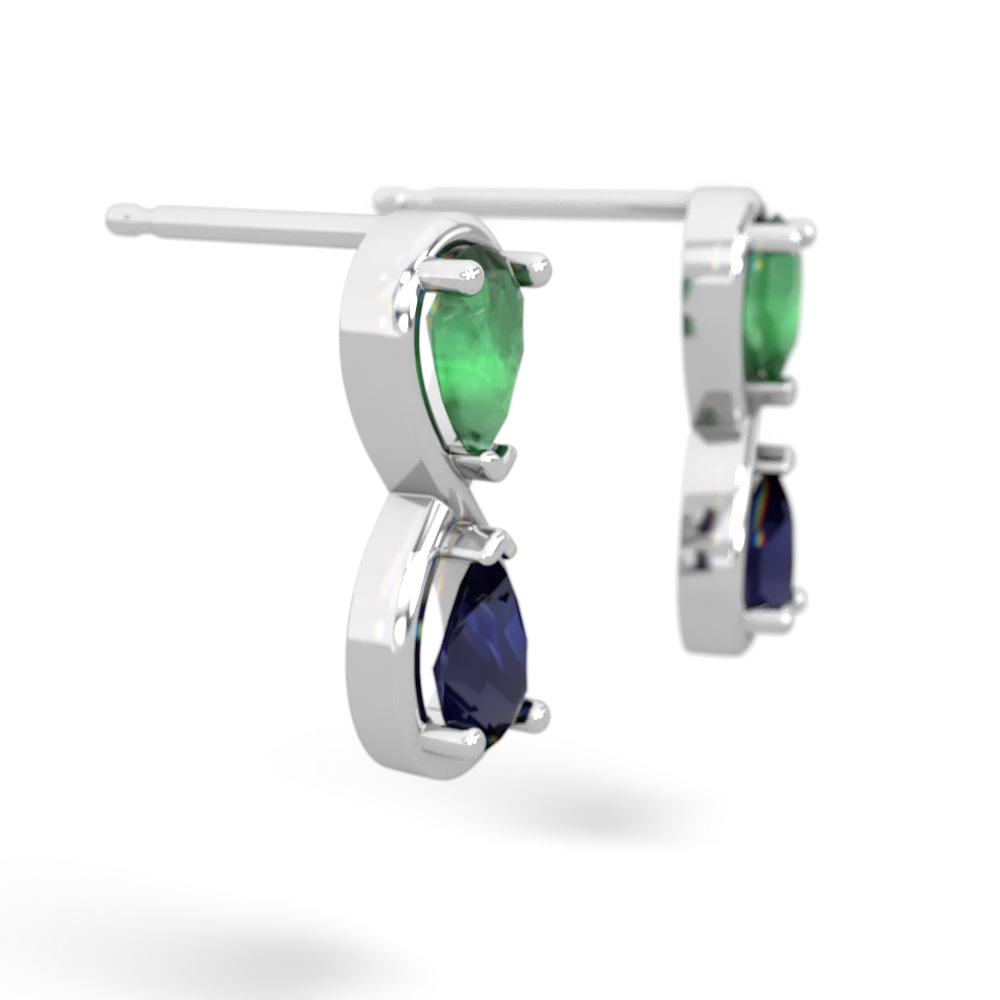 Emerald Infinity 14K White Gold earrings E5050