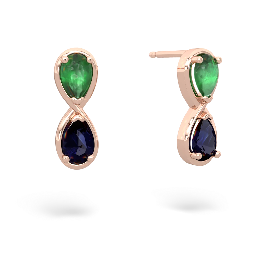 Emerald Infinity 14K Rose Gold earrings E5050