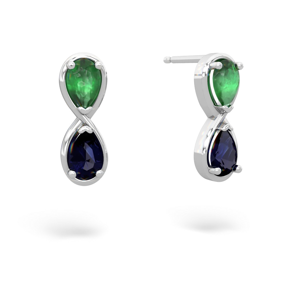 Emerald Infinity 14K White Gold earrings E5050