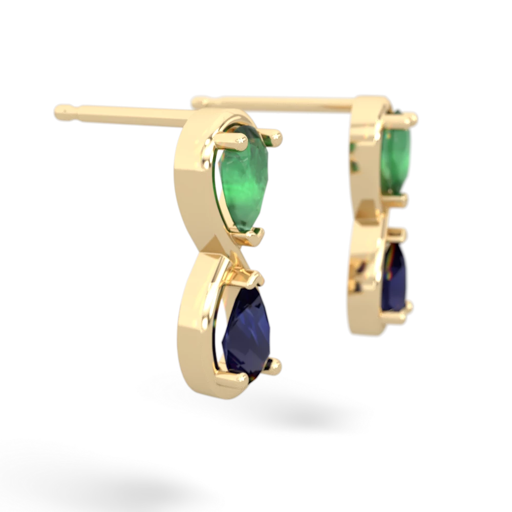 Emerald Infinity 14K Yellow Gold earrings E5050