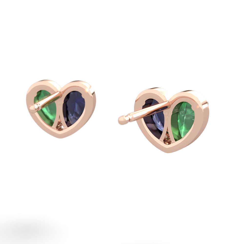 Emerald 'Our Heart' 14K Rose Gold earrings E5072