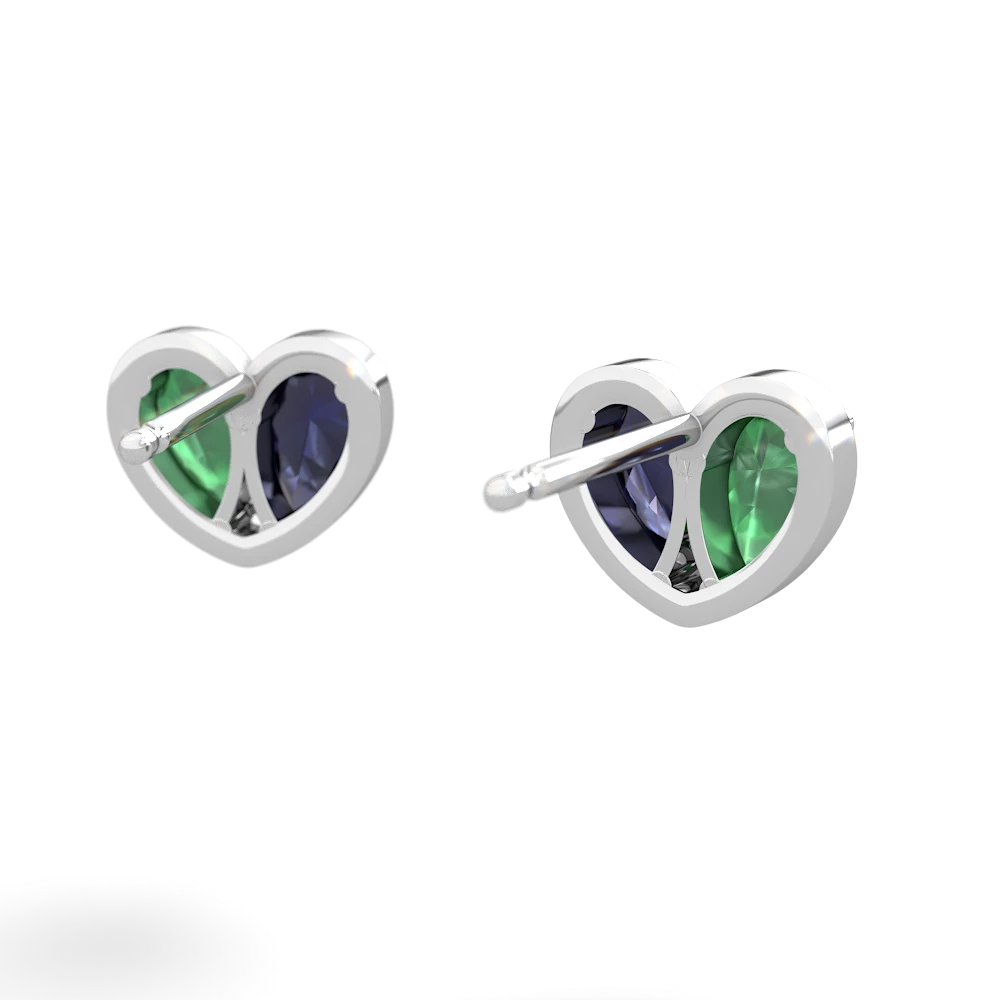 Emerald 'Our Heart' 14K White Gold earrings E5072