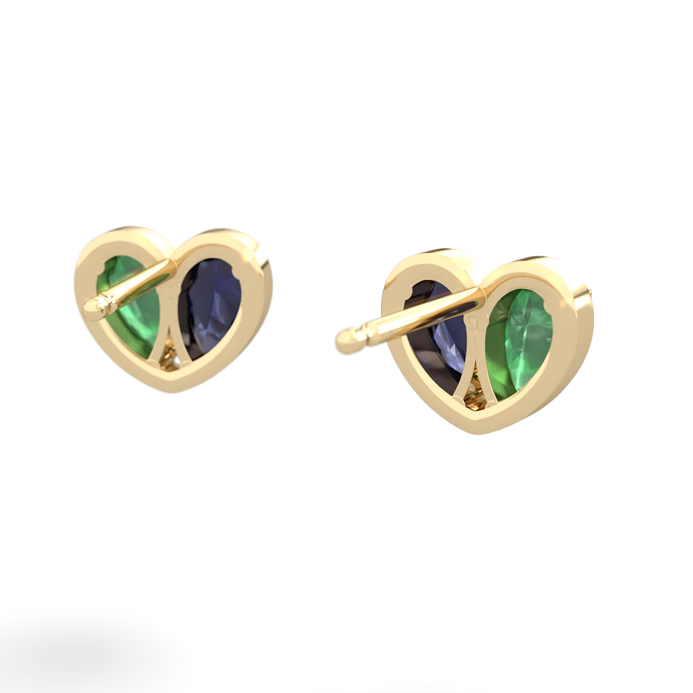 Emerald 'Our Heart' 14K Yellow Gold earrings E5072