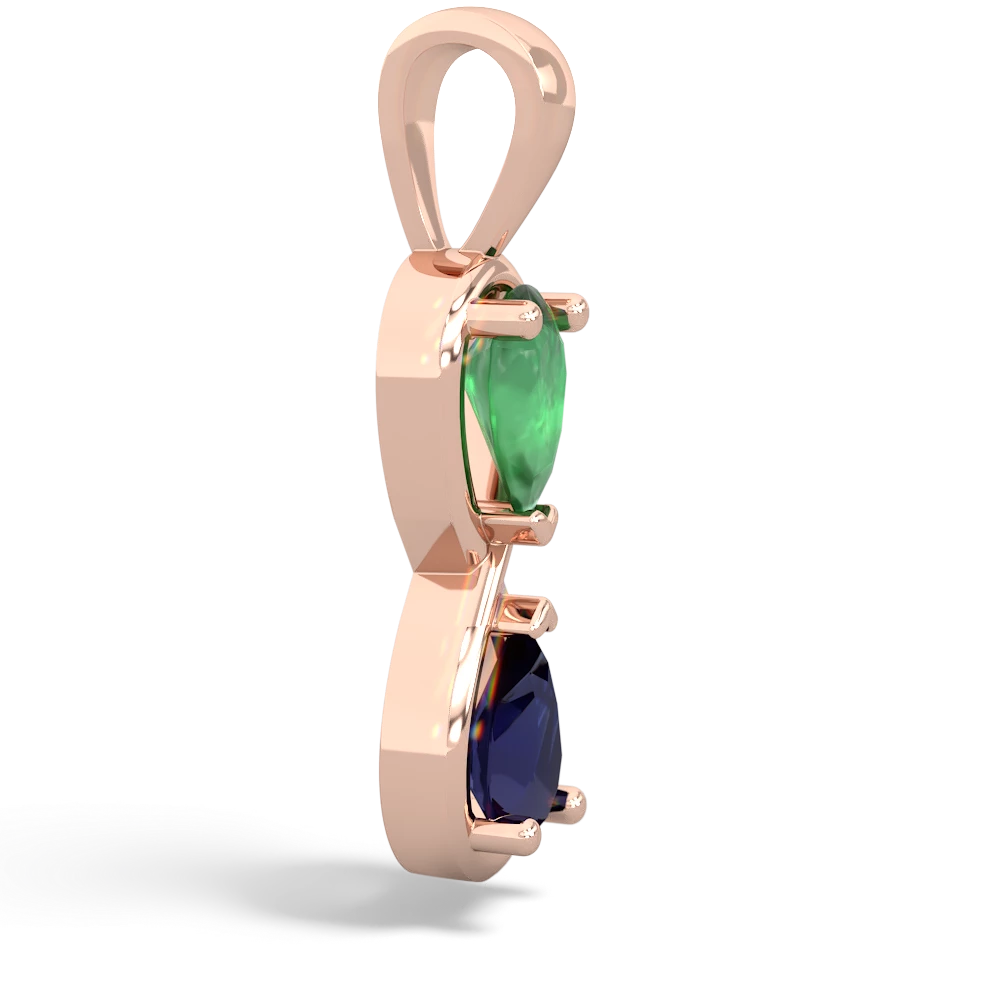 Emerald Infinity 14K Rose Gold pendant P5050