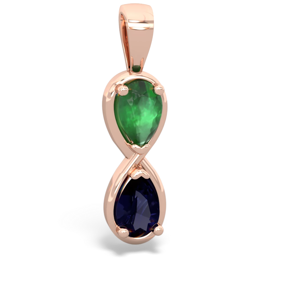 Emerald Infinity 14K Rose Gold pendant P5050