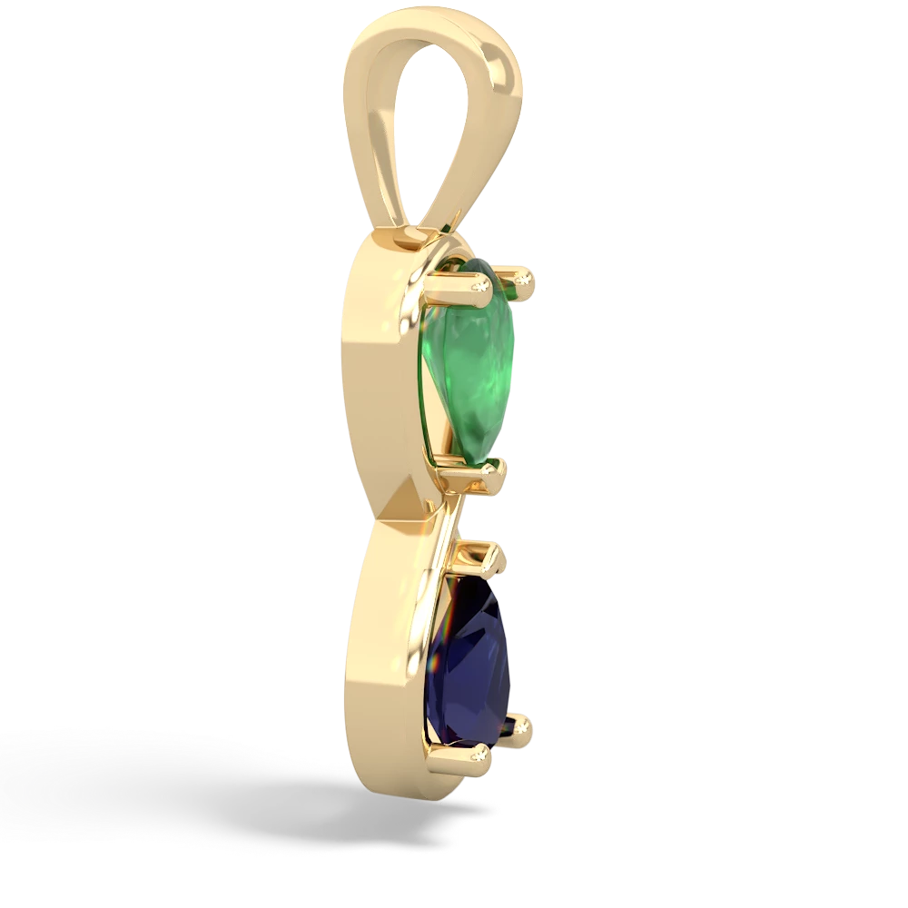 Emerald Infinity 14K Yellow Gold pendant P5050