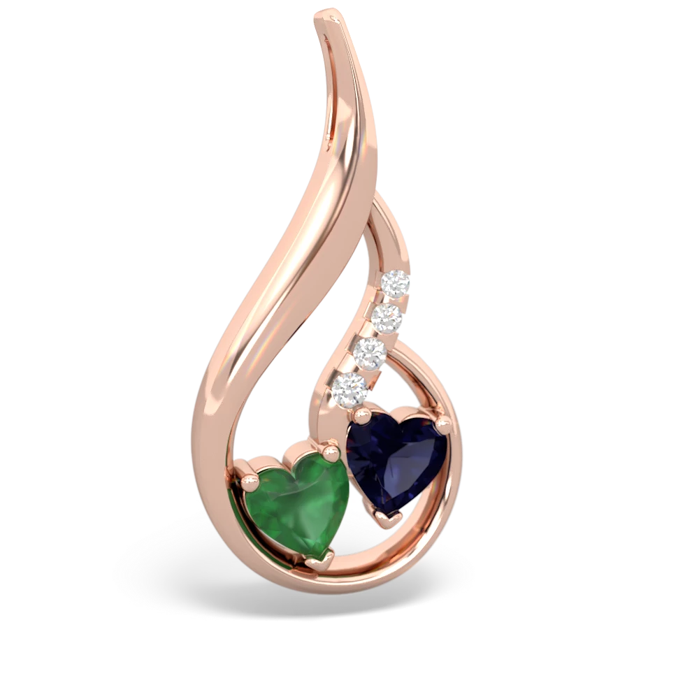 Emerald Keepsake Curves 14K Rose Gold pendant P5450