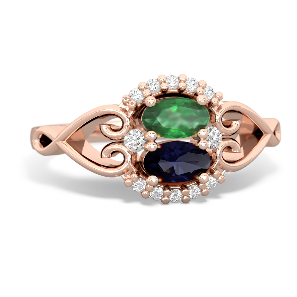 Emerald Love Nest 14K Rose Gold ring R5860