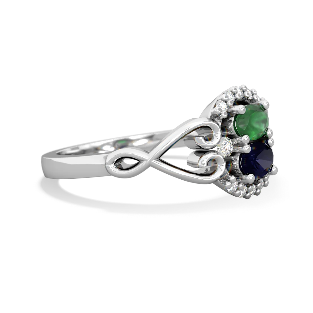 Emerald Love Nest 14K White Gold ring R5860