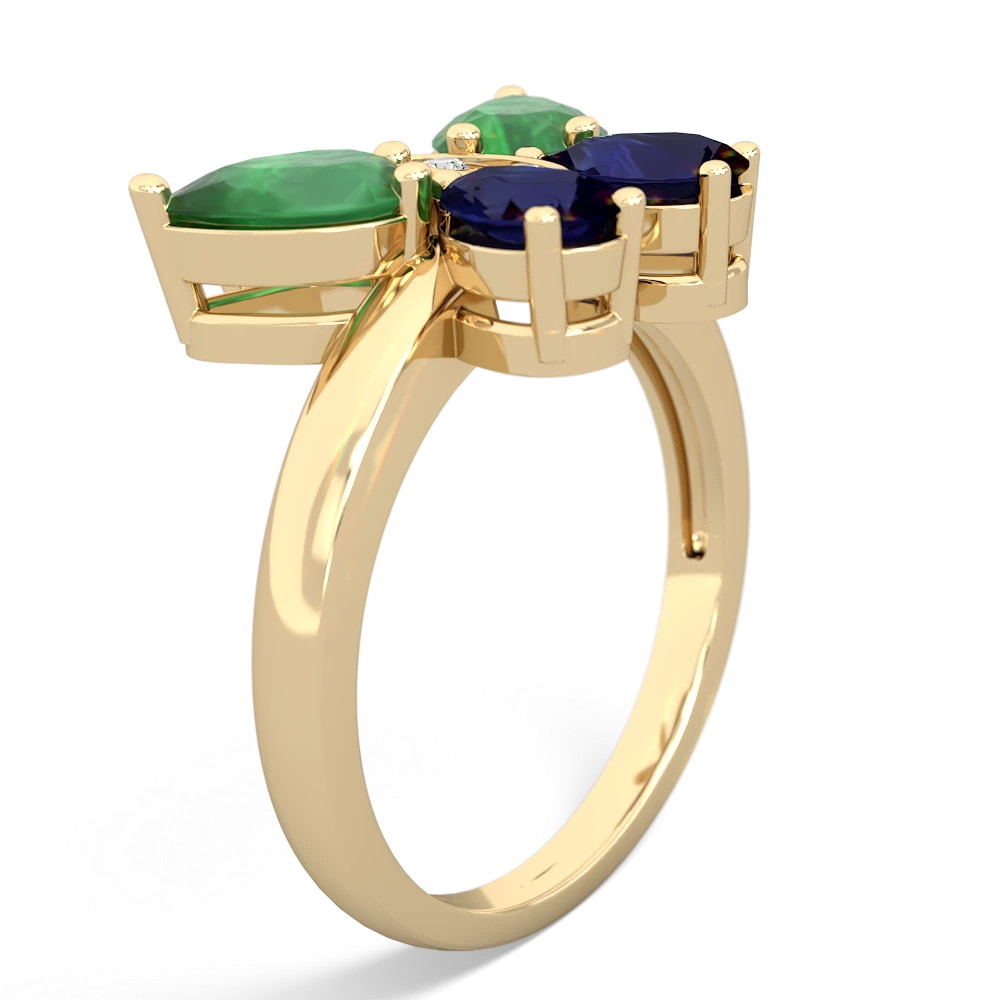 Emerald Butterfly 14K Yellow Gold ring R2215