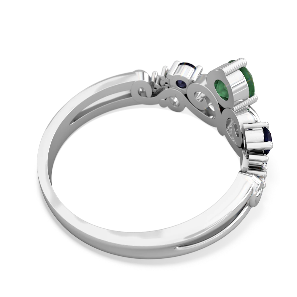 Emerald Crown Keepsake 14K White Gold ring R5740