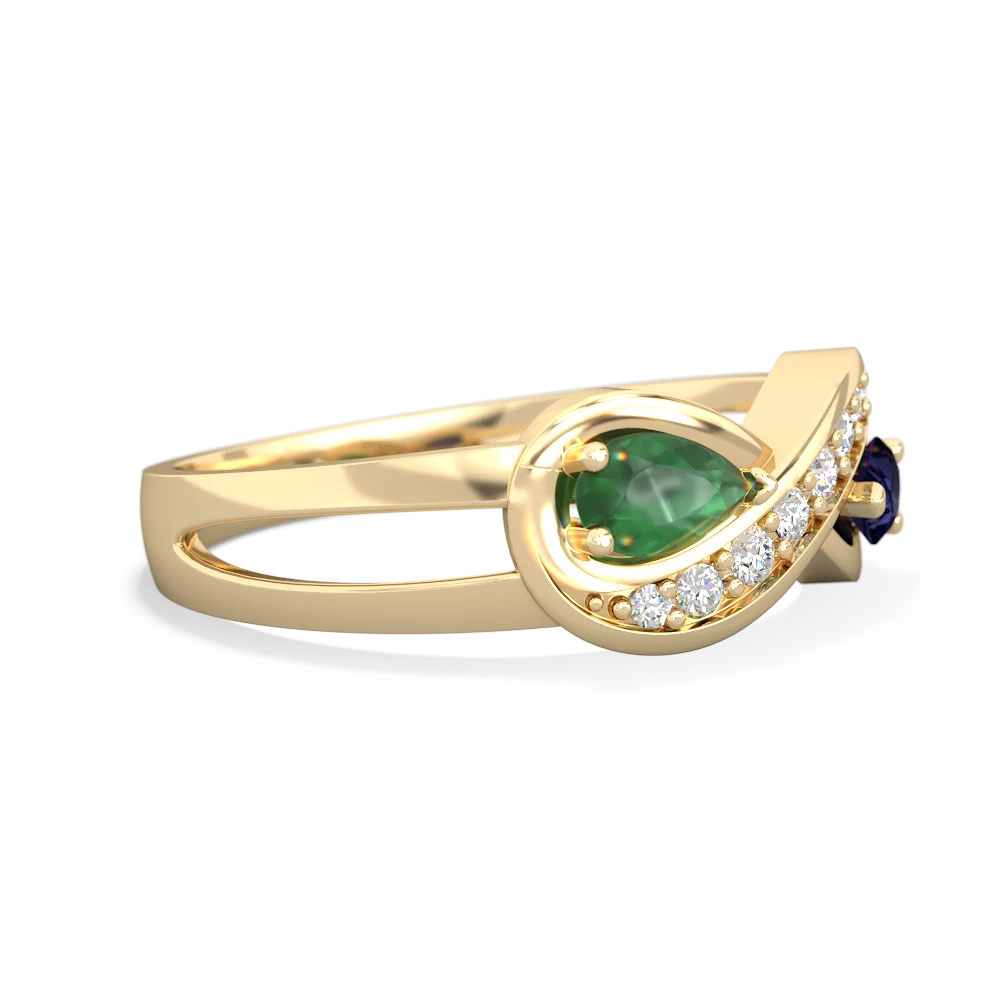 Emerald Diamond Infinity 14K Yellow Gold ring R5390