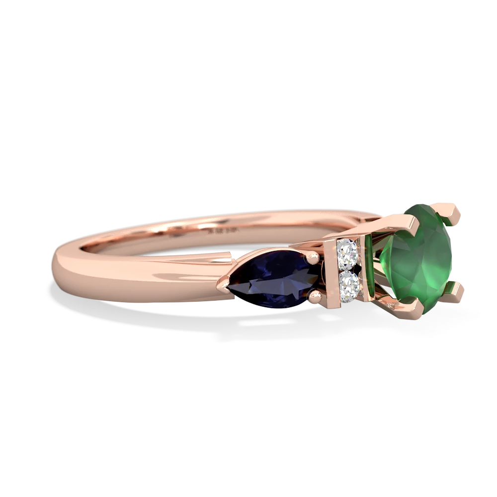 Emerald 6Mm Round Eternal Embrace Engagement 14K Rose Gold ring R2005