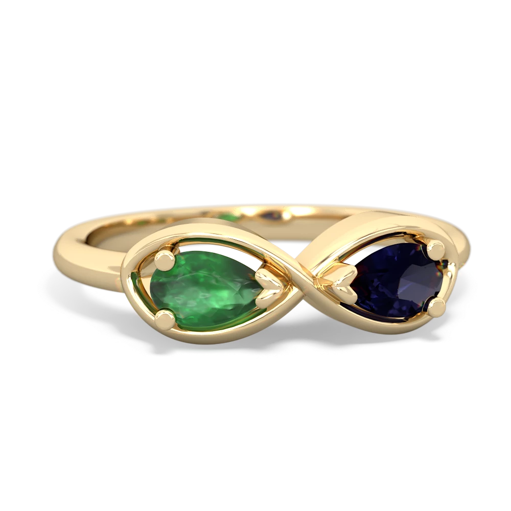 Emerald Infinity 14K Yellow Gold ring R5050