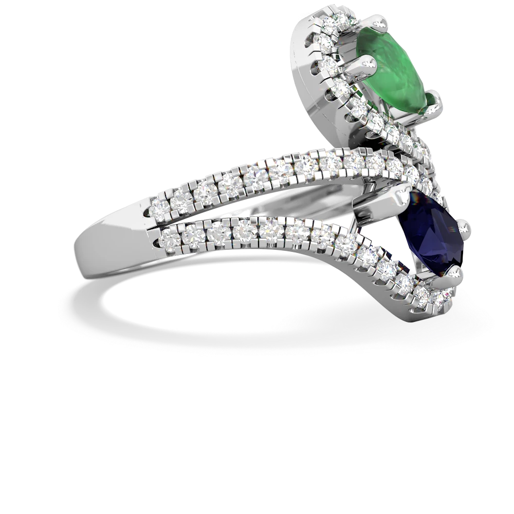 Emerald Diamond Dazzler 14K White Gold ring R3000