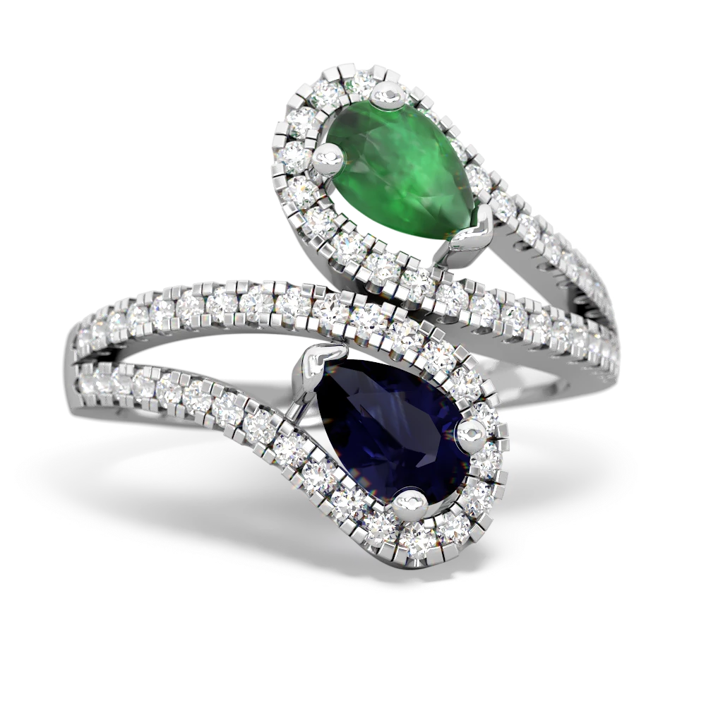 Emerald Diamond Dazzler 14K White Gold ring R3000