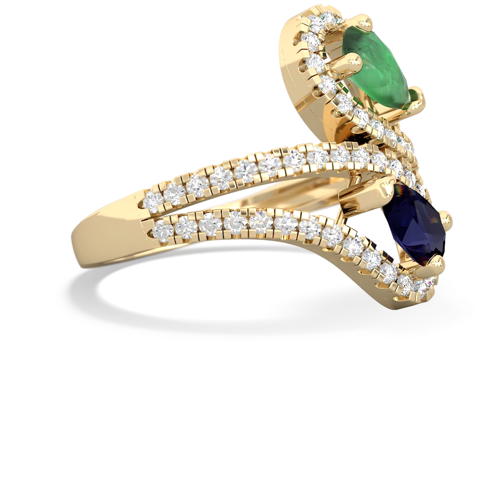 Emerald Diamond Dazzler 14K Yellow Gold ring R3000