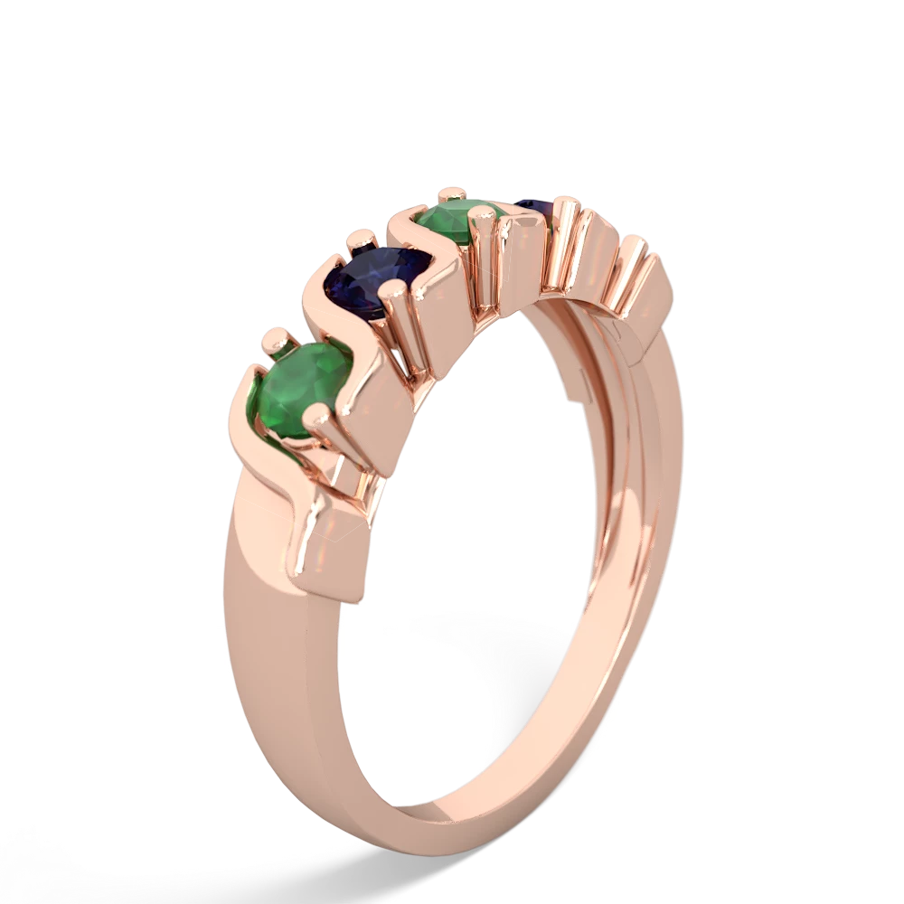 Emerald Anniversary Band 14K Rose Gold ring R2089