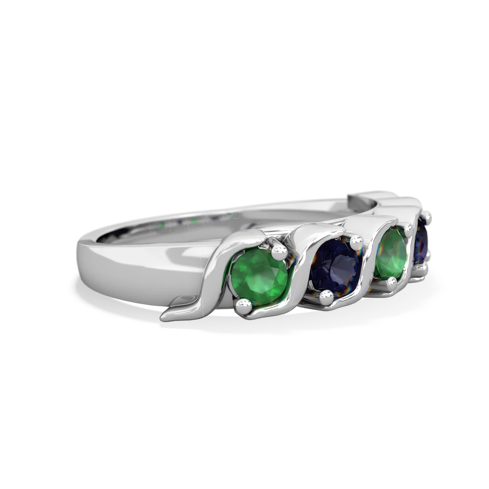 Emerald Anniversary Band 14K White Gold ring R2089