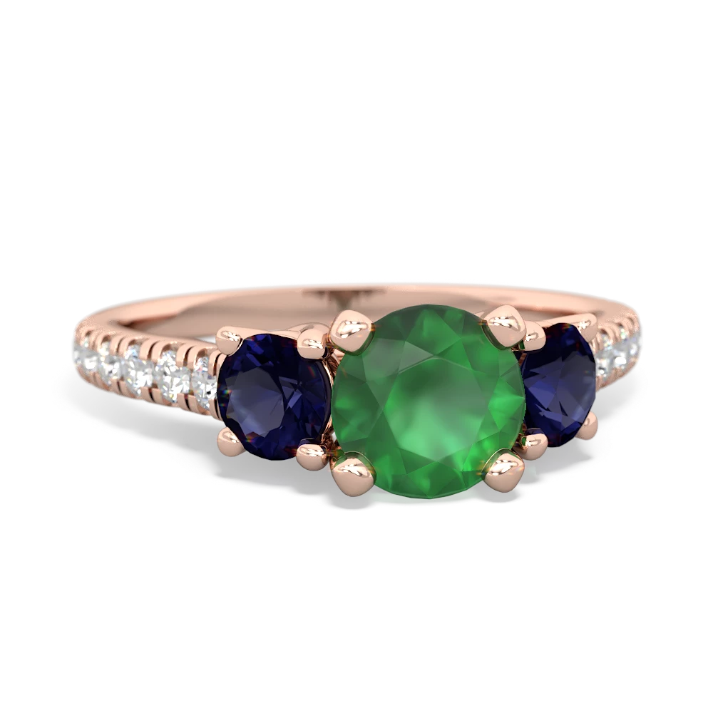 Emerald Pave Trellis 14K Rose Gold ring R5500