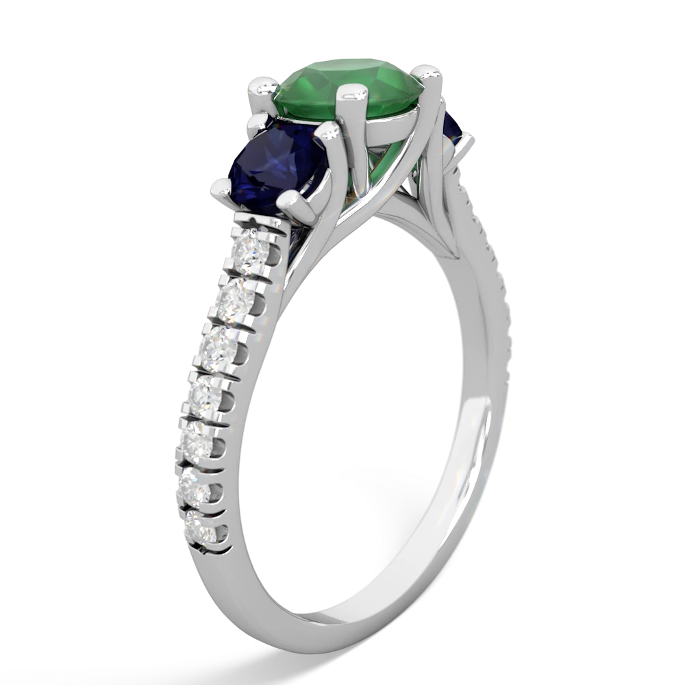 Emerald Pave Trellis 14K White Gold ring R5500