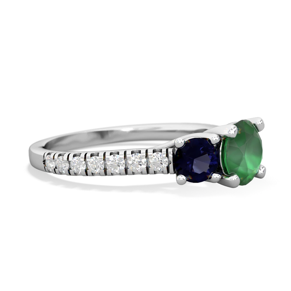 Emerald Pave Trellis 14K White Gold ring R5500