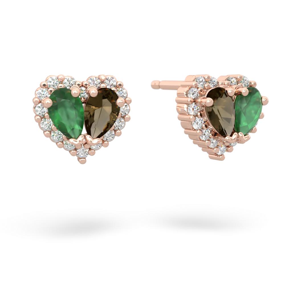 Emerald Halo 14K Rose Gold earrings E7008