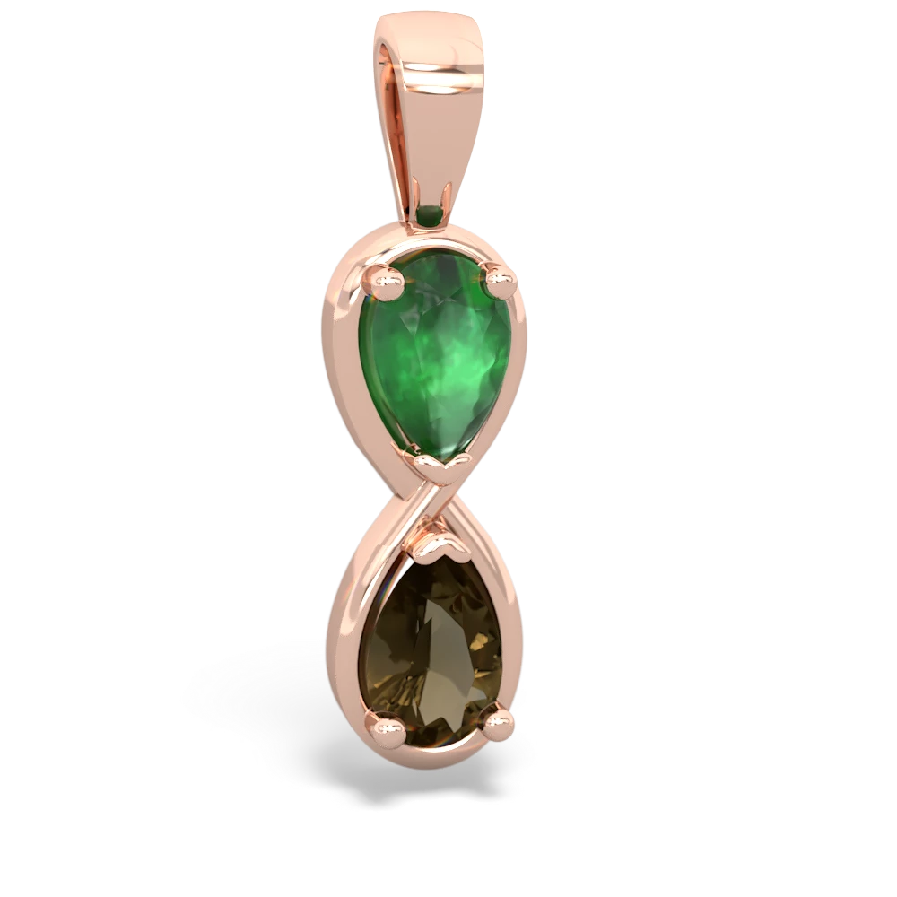 Emerald Infinity 14K Rose Gold pendant P5050