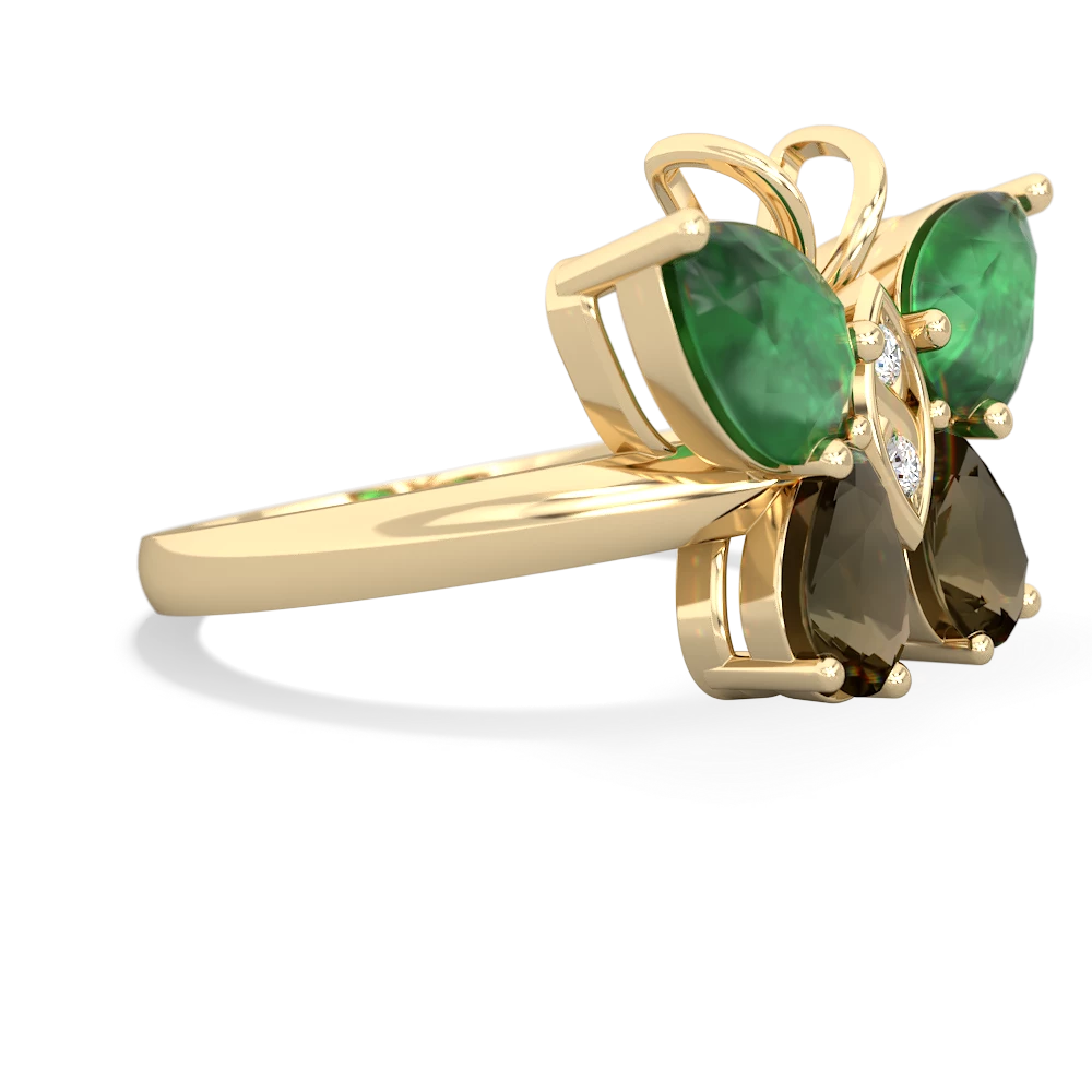 Emerald Butterfly 14K Yellow Gold ring R2215