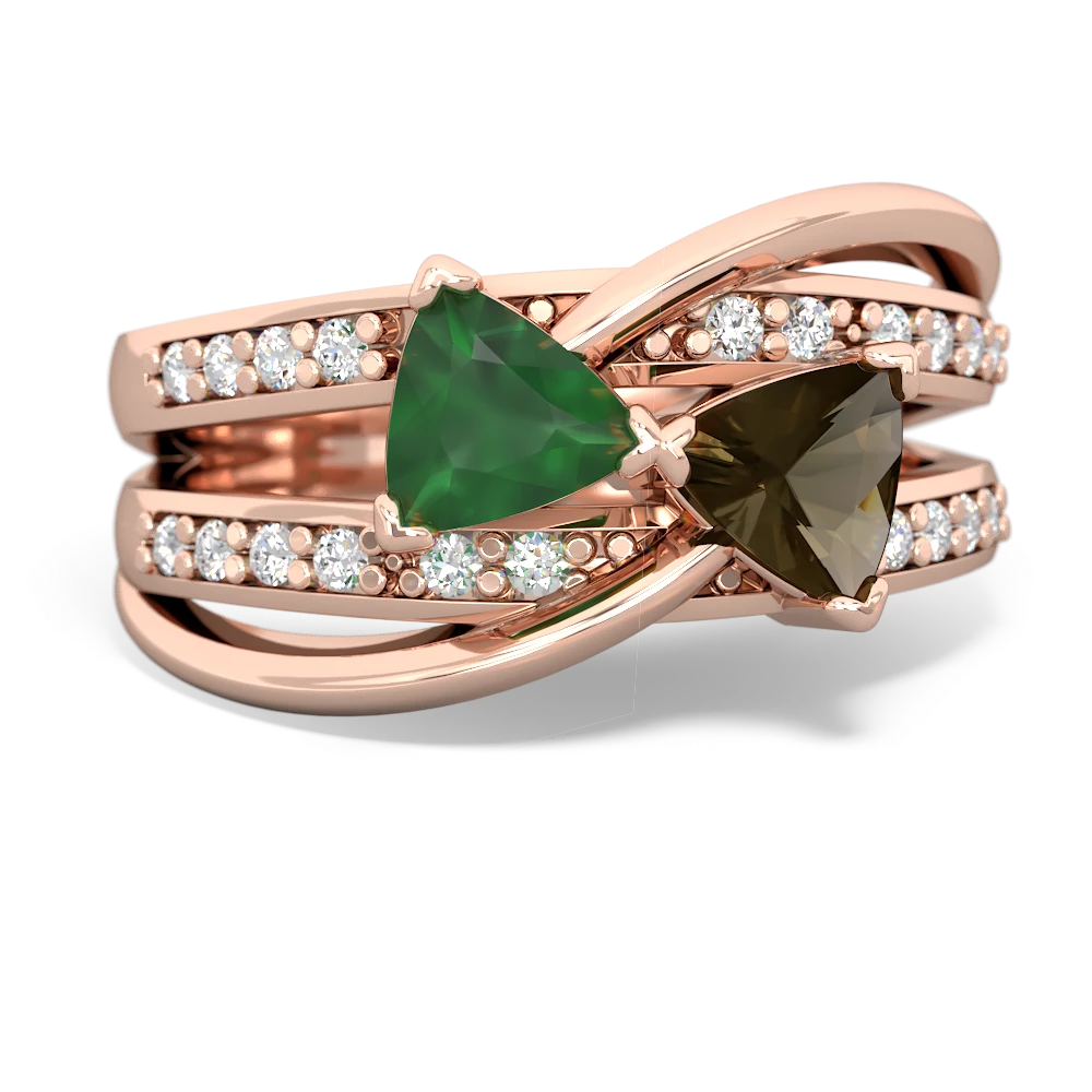 Emerald Bowtie 14K Rose Gold ring R2360