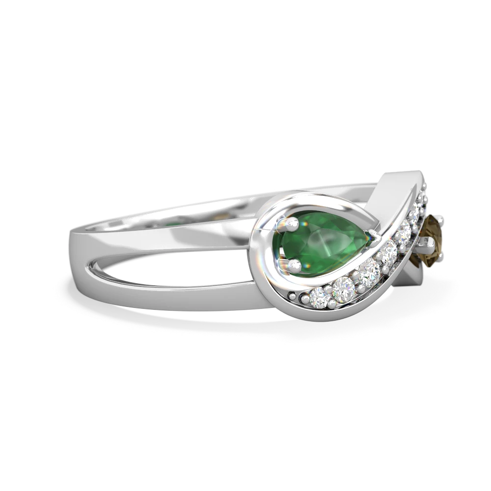 Emerald Diamond Infinity 14K White Gold ring R5390