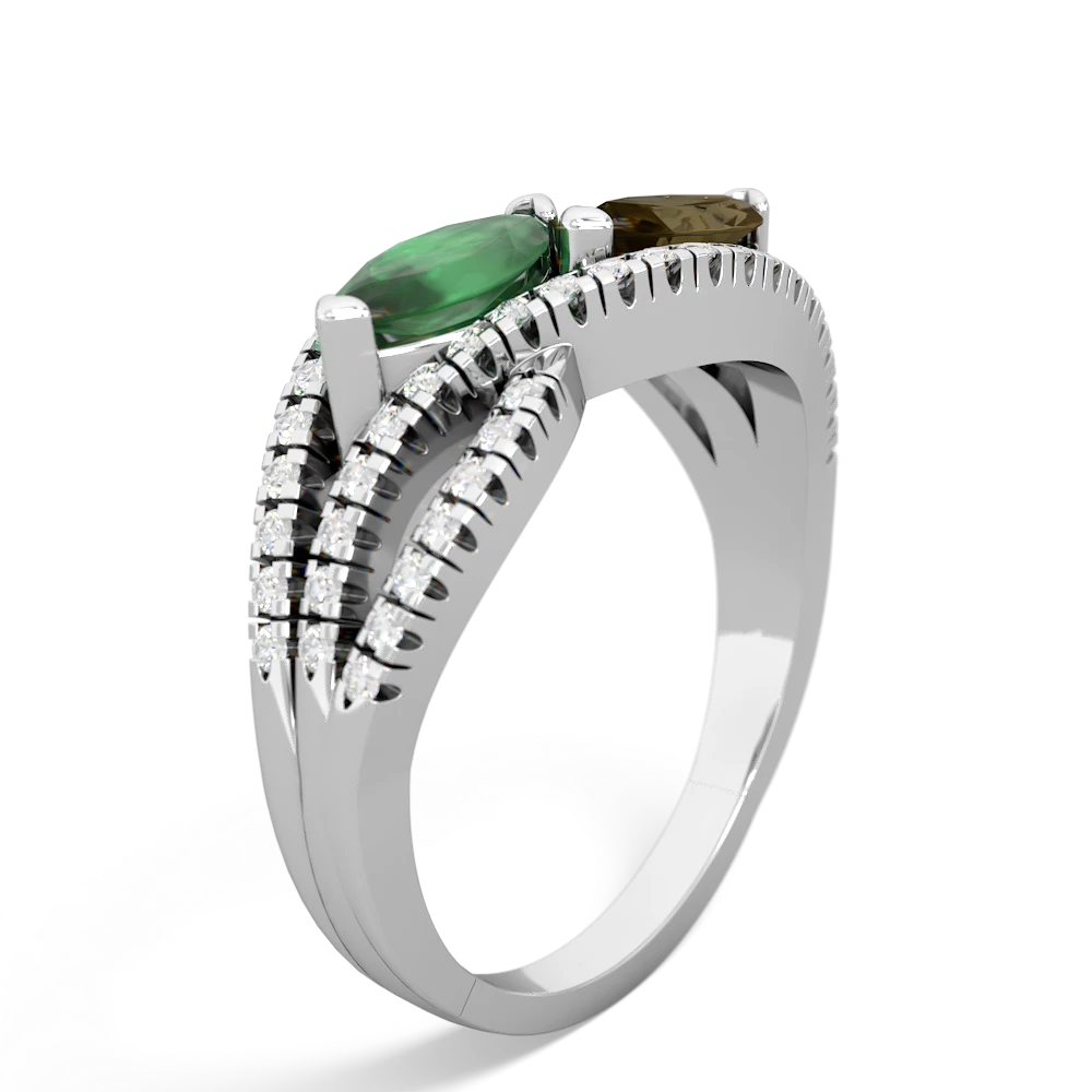 Emerald Diamond Rivers 14K White Gold ring R3070