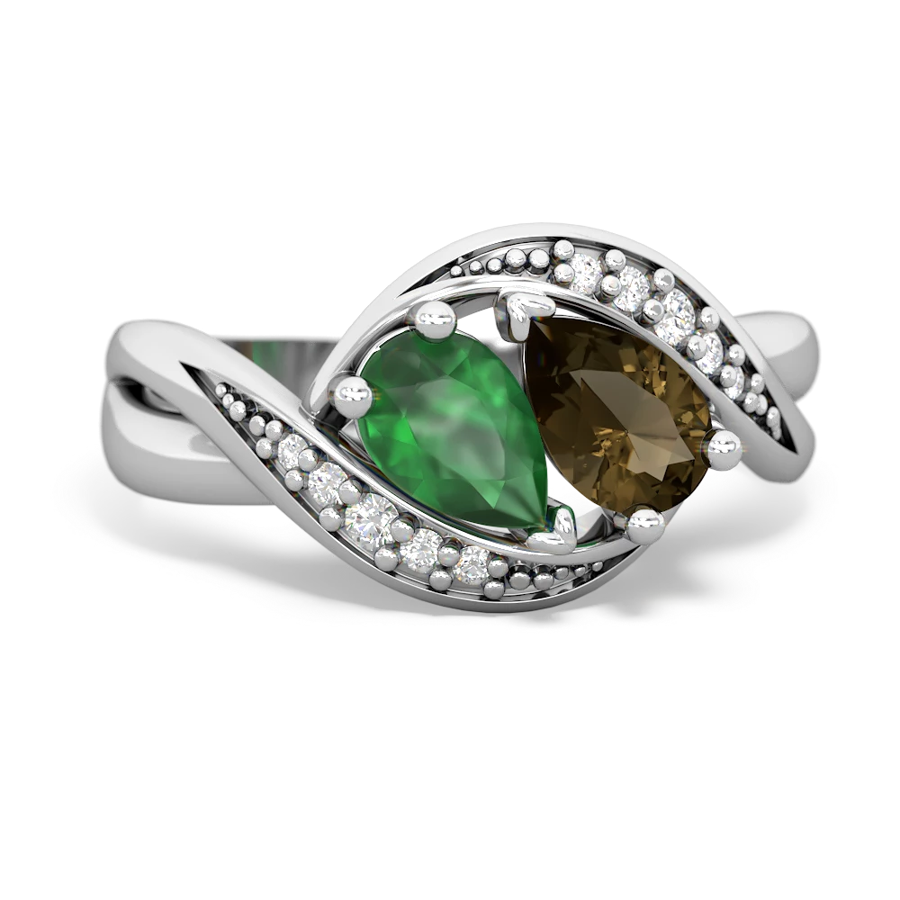 Emerald Summer Winds 14K White Gold ring R5342