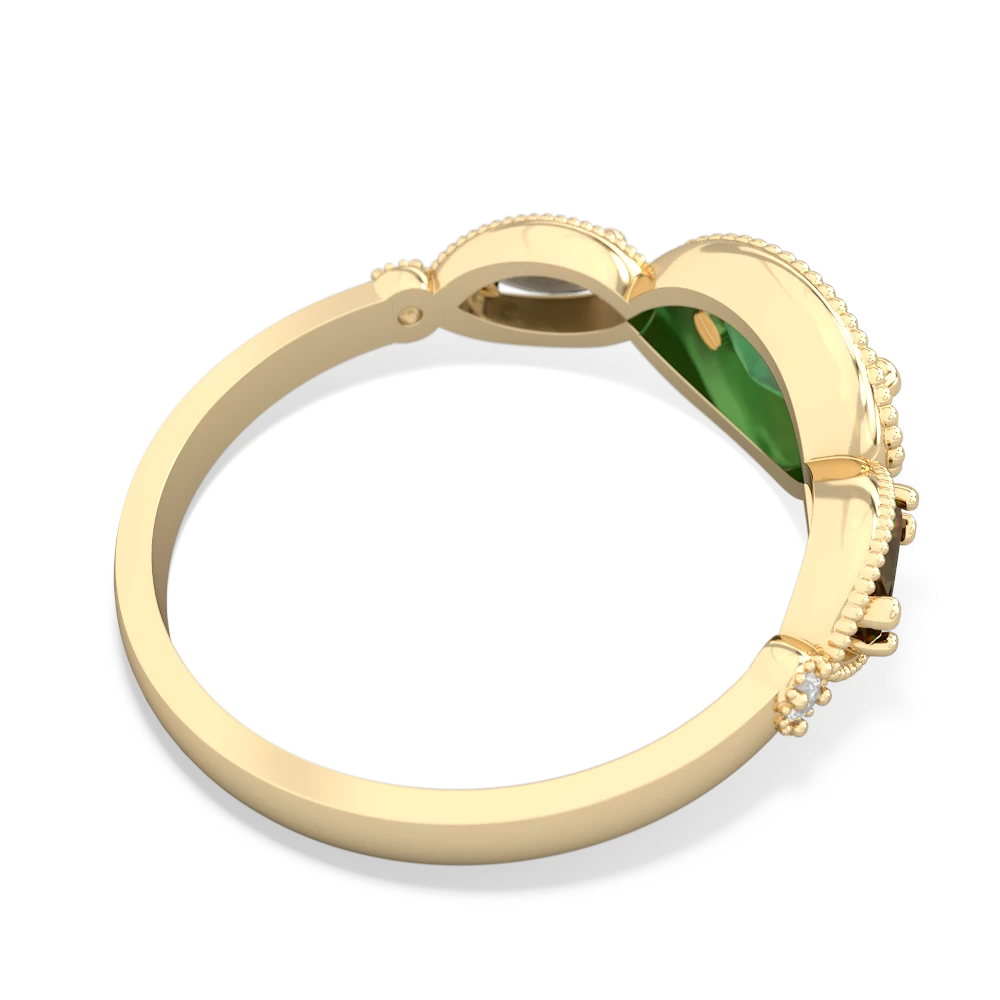 Emerald Milgrain Marquise 14K Yellow Gold ring R5700