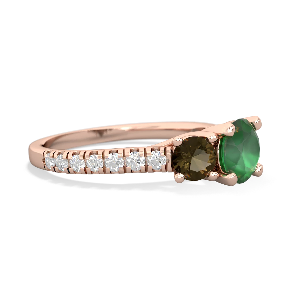 Emerald Pave Trellis 14K Rose Gold ring R5500