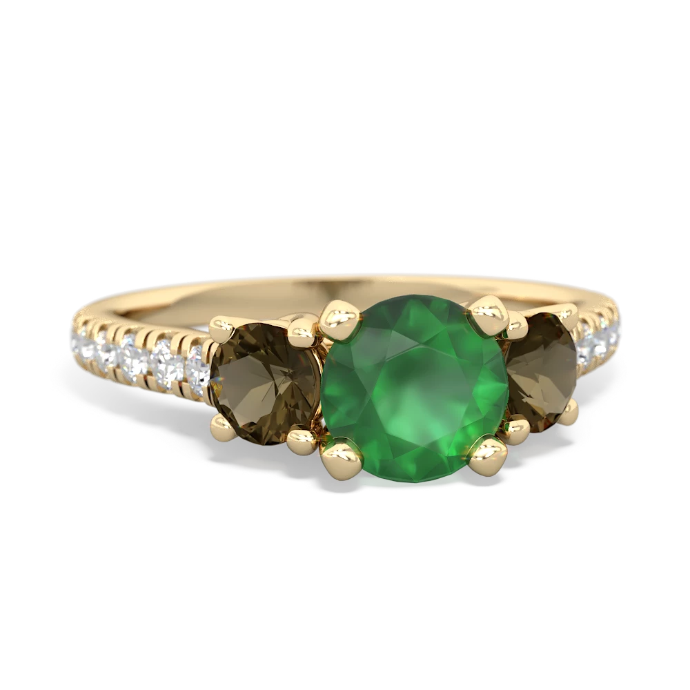 Emerald Pave Trellis 14K Yellow Gold ring R5500