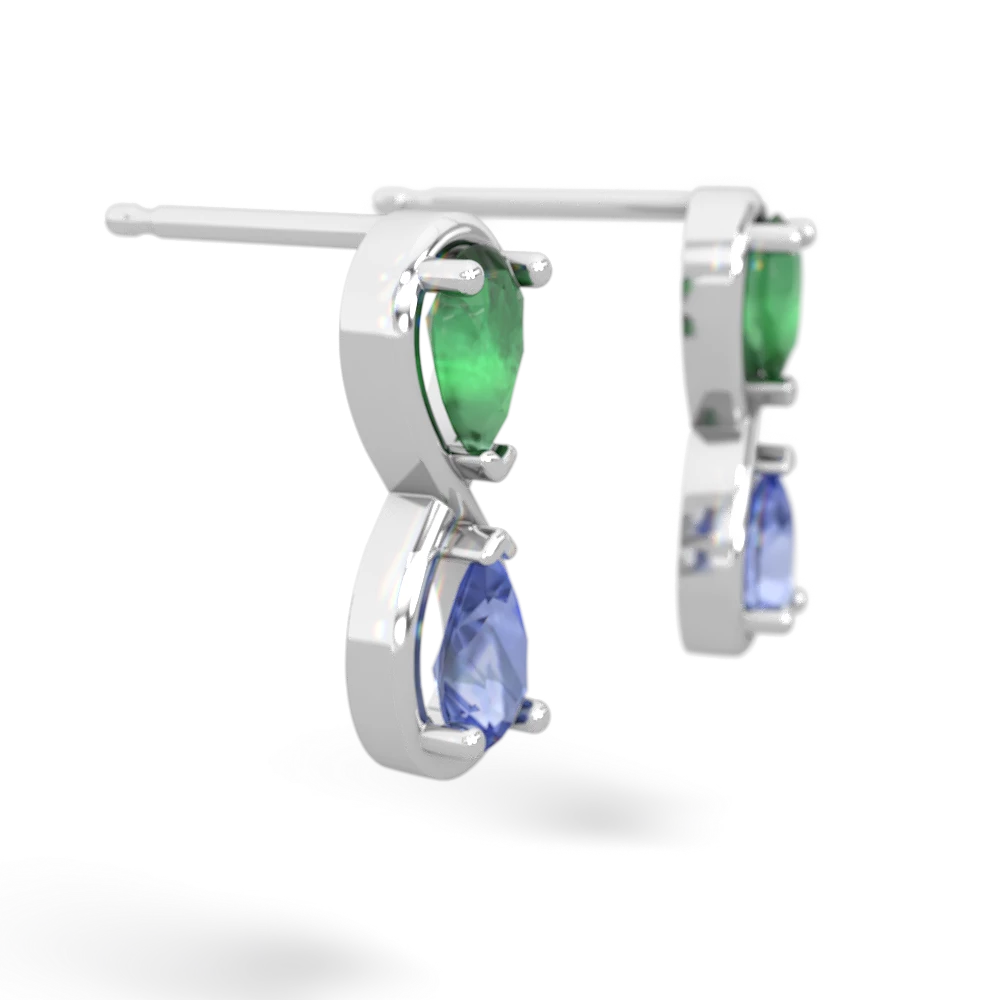 Emerald Infinity 14K White Gold earrings E5050