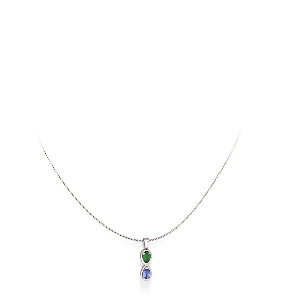 Emerald Infinity 14K White Gold pendant P5050